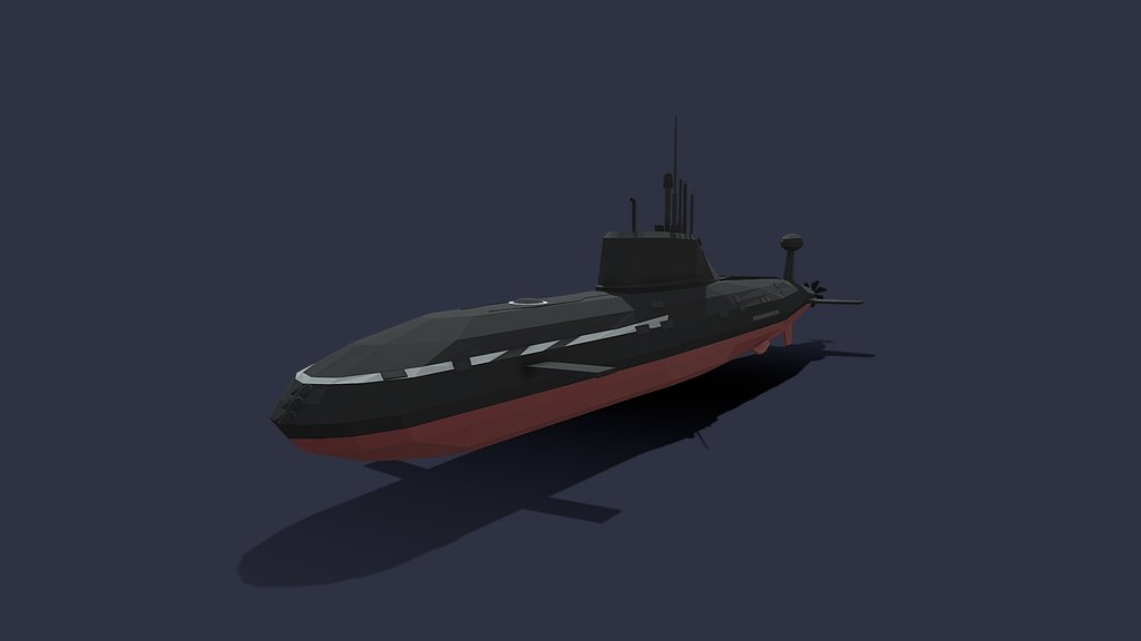 Low poly Akula Class Submarine