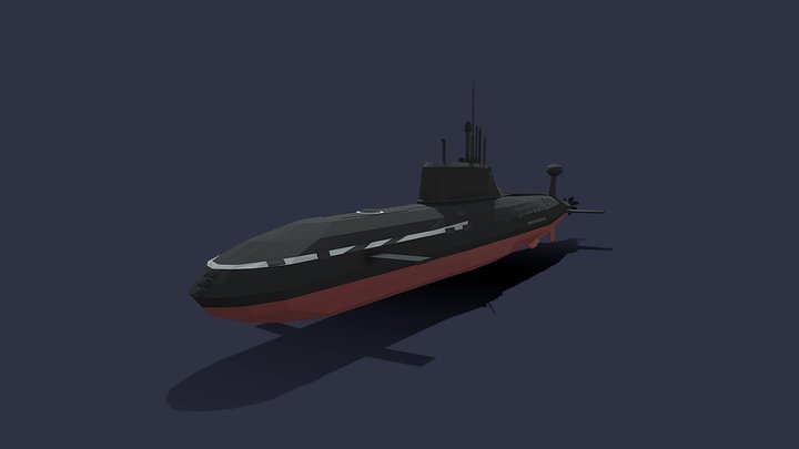 Low poly Akula Class Submarine