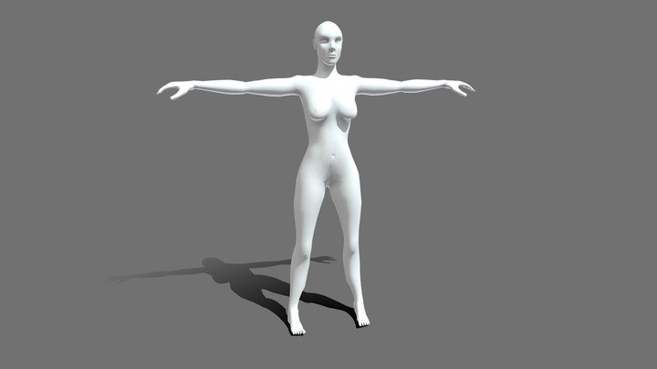 Free Female Low Poly Body 3D Model