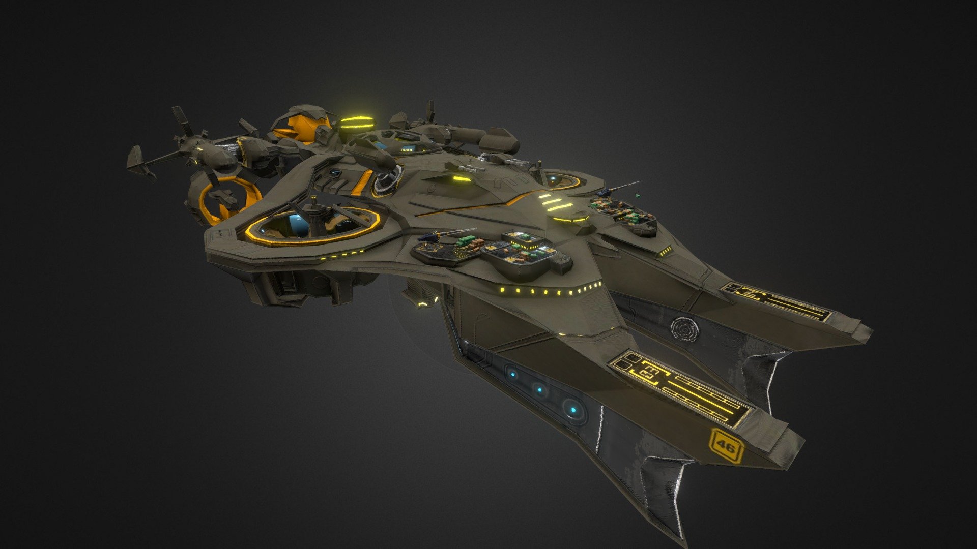 Forward colony ship EFS Eriksson - Buy Royalty Free 3D model by Floris ...