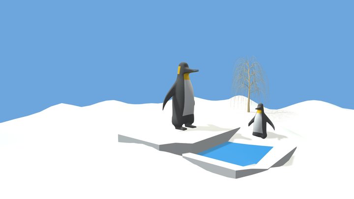 Low poly penguin using 3ds max 3D Model