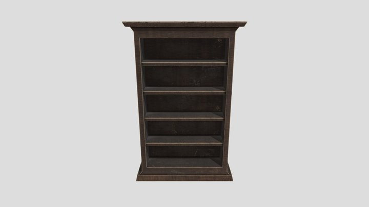 Low Poly Bookcase 3D Model