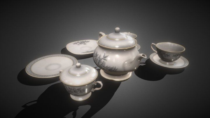 Tea Set 01 3D Model