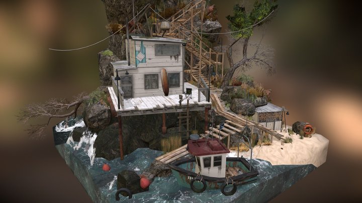 DAE Diorama - By the ocean 3D Model