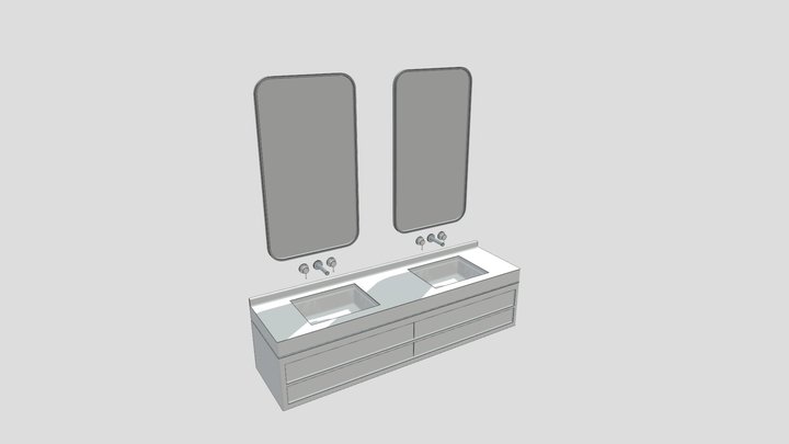 Custom Vanity - Rosewood 3D Model
