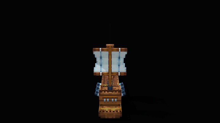 Ship with 2 sails 3D Model
