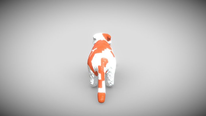 Cute Cat With Broken Plate 3D Model