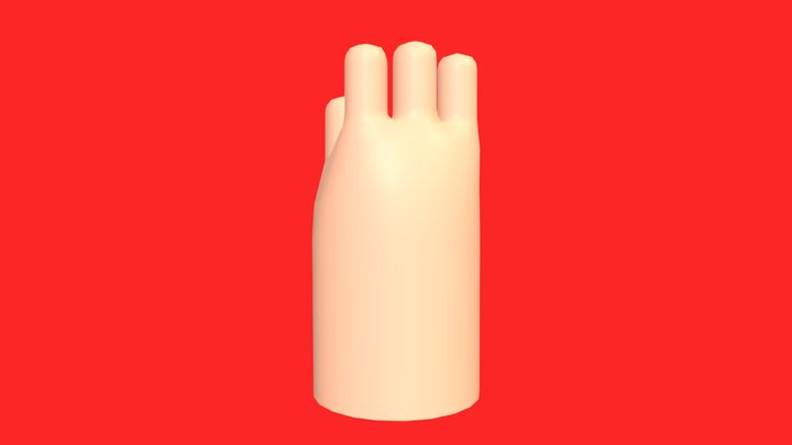 Cartoon Hand Illustration Low-poly 3D Model