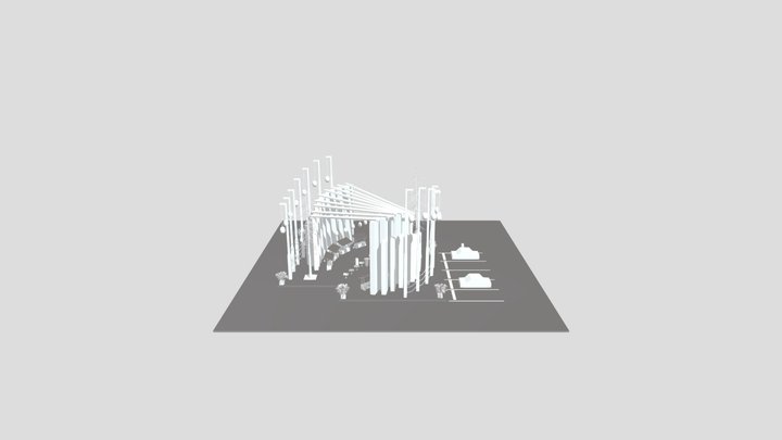 japanese street food stall 3D Model