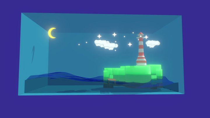 Pixel Lighthouse Interior Environment (GLB) – Kostenloses 3D-Modell STL