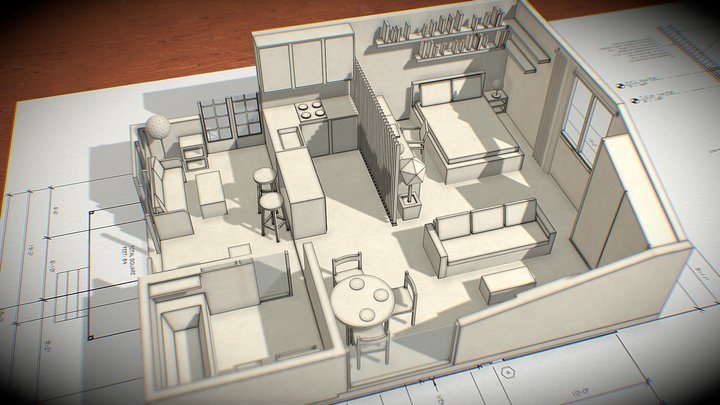 Interior scale model - Maquette 3D Model