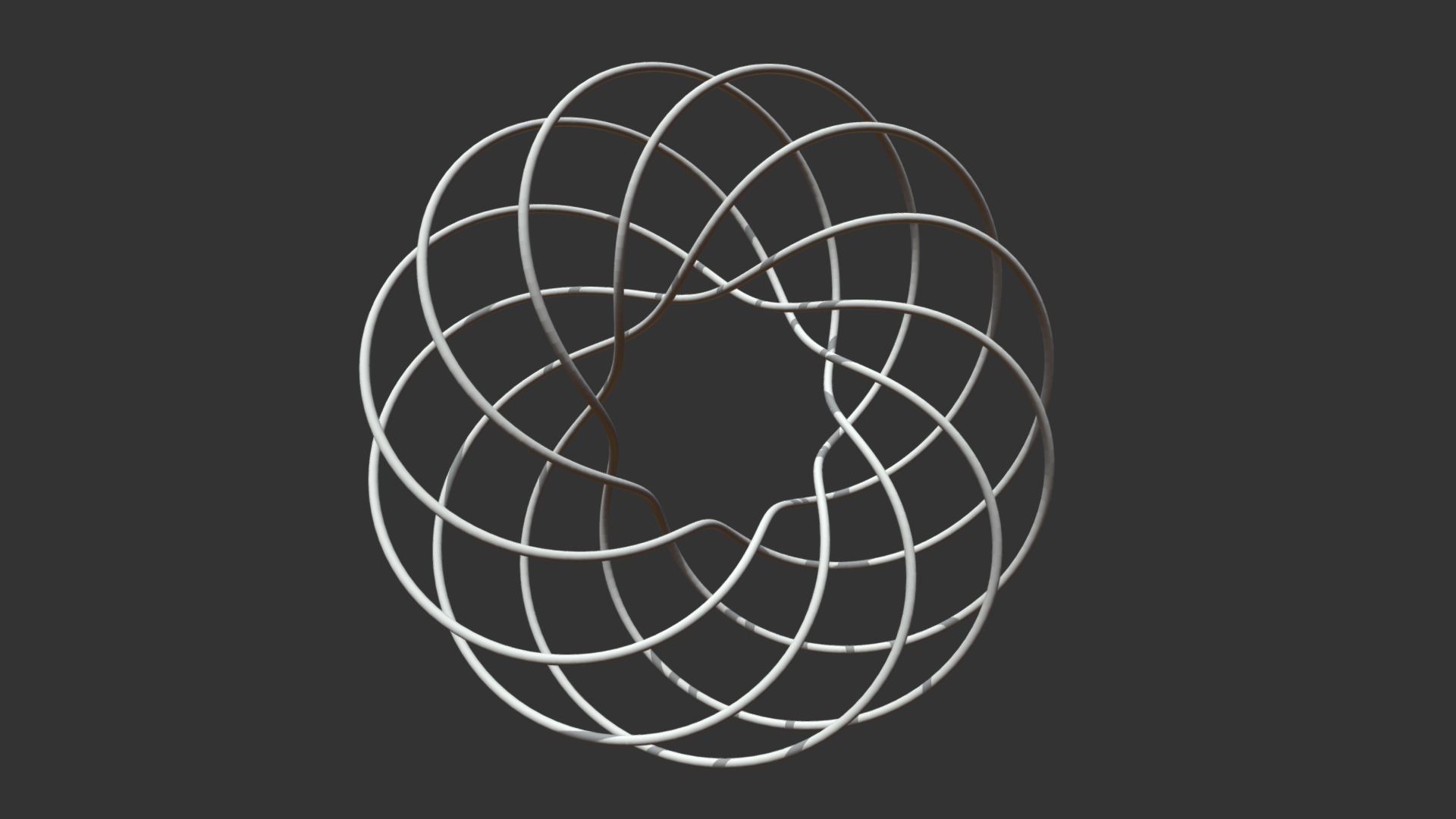 3D model Torus knot 6,11 r=1 - This is a 3D model of the Torus knot 6,11 r=1. The 3D model is about a black and white image of a circle with a black background.