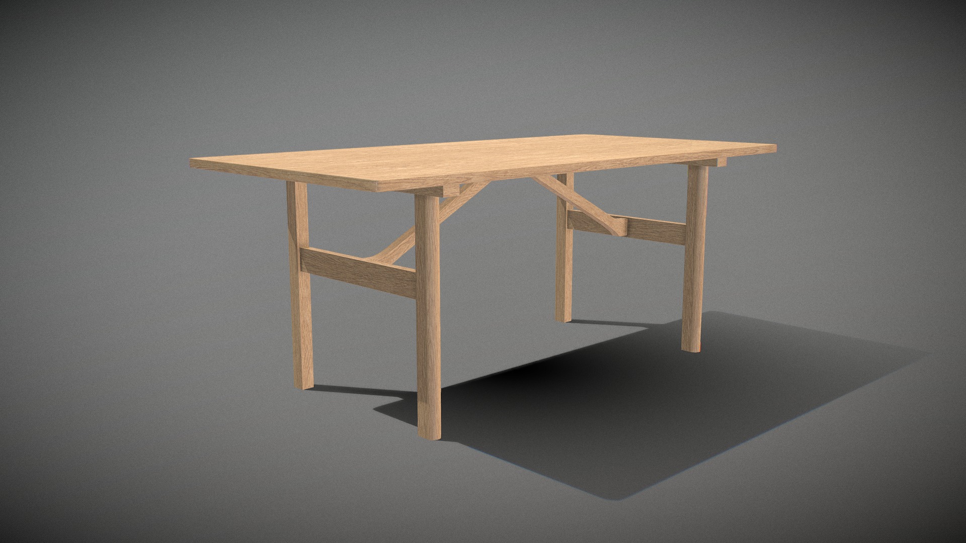 3D model Mogensen Table 6284-oak oil treated - This is a 3D model of the Mogensen Table 6284-oak oil treated. The 3D model is about a wooden table with legs.