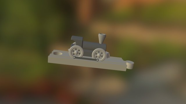 Mini Train Assembly One Straight Track Piece 3D Model