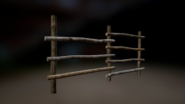 Wood fence 3D Model