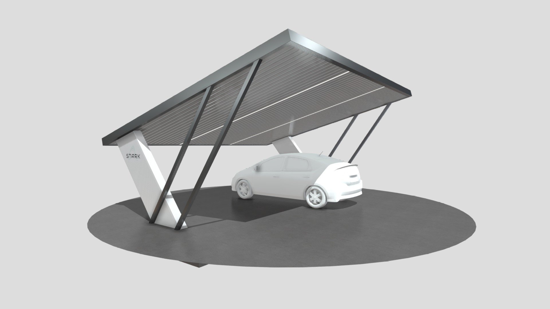 Check - Carport for two cars - STARK — Sketchfab embed 3D viewer