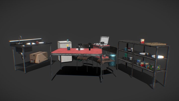 Kitchen Props 3D Model