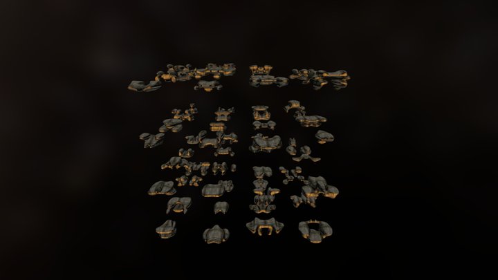 Space fleet - The Grumblo-Zorrians have arrived! 3D Model