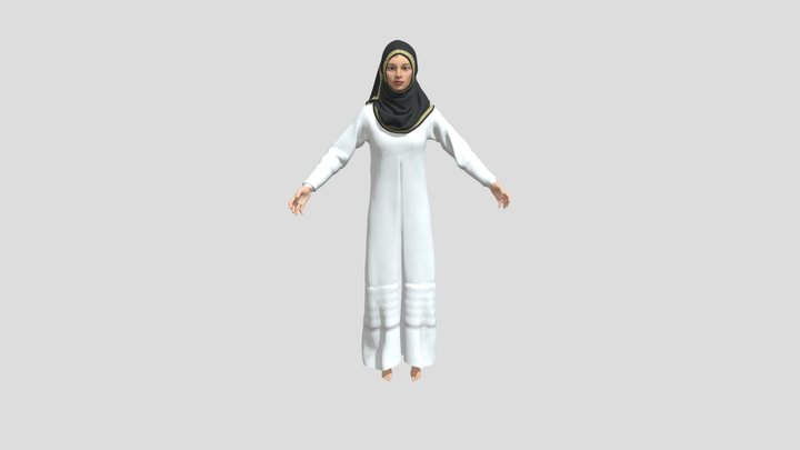 women in hijab 3D Model