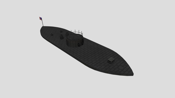 USS Monitor for TTS 3D Model