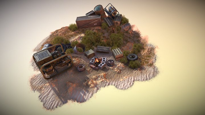 Post Apocalyptic Set "A Camp" 3D Model