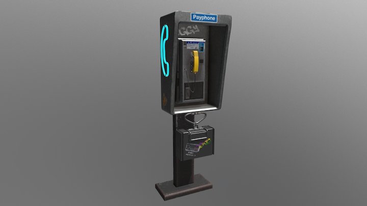 USA-style Phonebox Model 3D Model