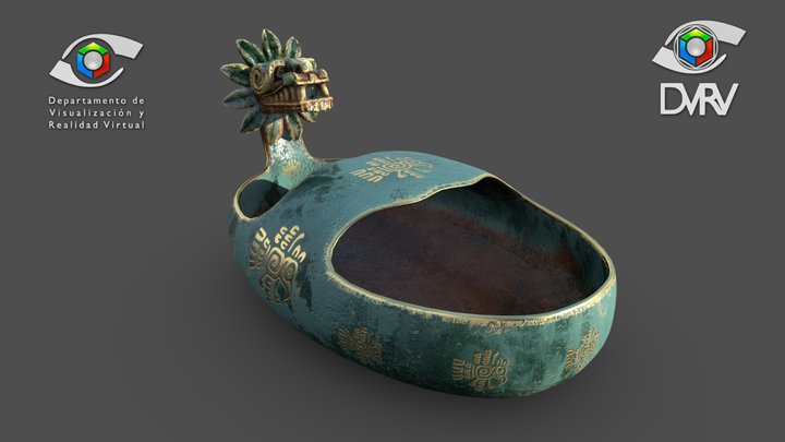 Vasija ritual de quetzalcoatl 3D Model