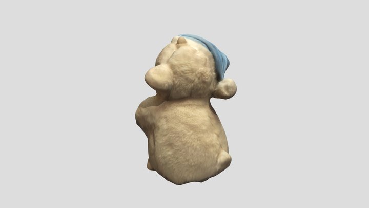 Fluffy Light Brown Lamb Figurine In Blue Hat小羊雕像 – Kostenloses 3D-Modell STL