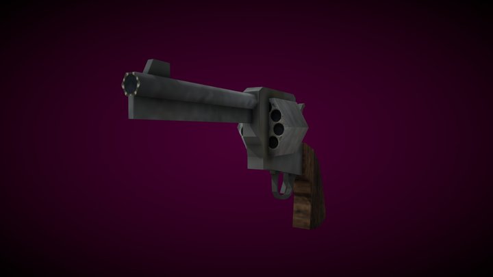 Retro FPS Revolver 3D Model