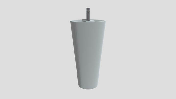 Modern Pedestal Sink – Free 3D Model STL