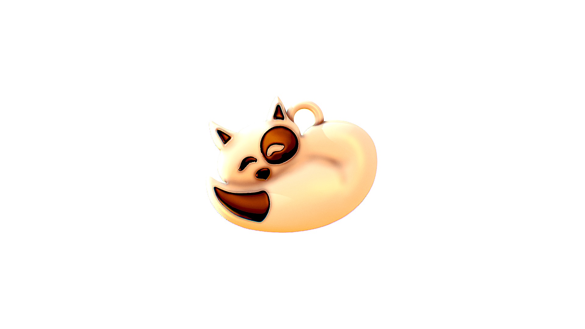 3D model Cat Sleep - This is a 3D model of the Cat Sleep. The 3D model is about a dog head with a cartoon face.