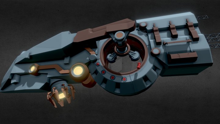 Space Ship Drive 3D Model