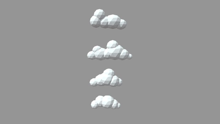 Low poly clouds 3D Model