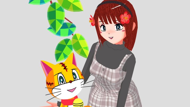 Emily and Orange are friends😆 3D Model