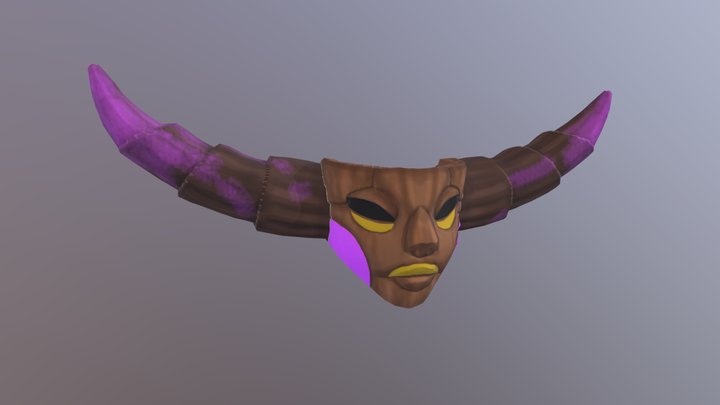 masque seul de la vilaine en caryon 3D Model