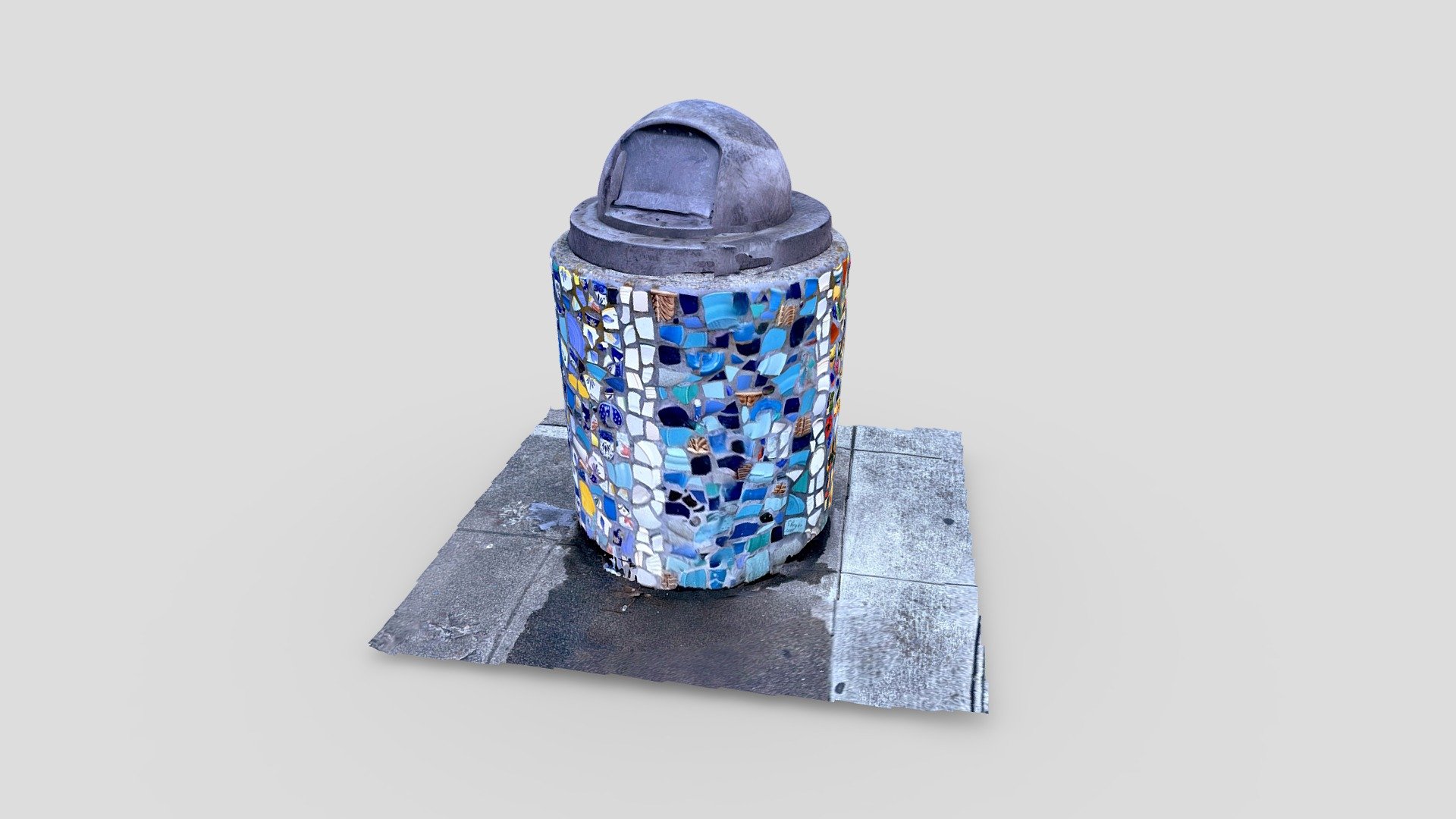Day 53: Sidewalk trashcan in Menlo - 1scanaday