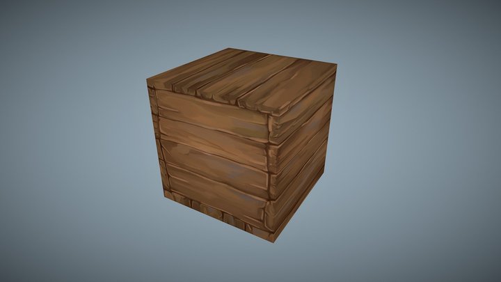 Handpainted wooden box 3D Model