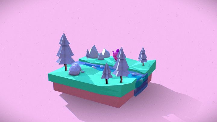 HILDA REINDEER WITH DIORAMA 3D Model