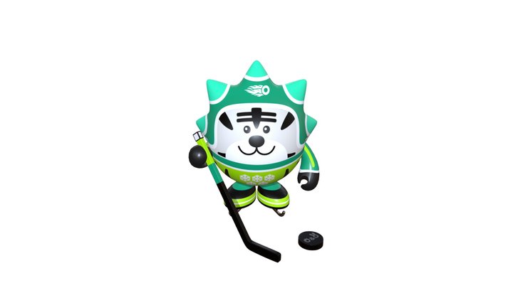 Ice Hockey White fin 3D Model