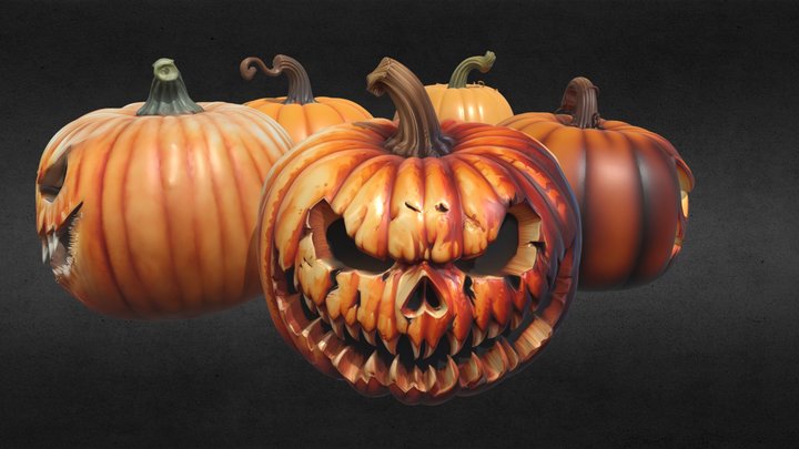 Pumpkins for Halloween 3D Model