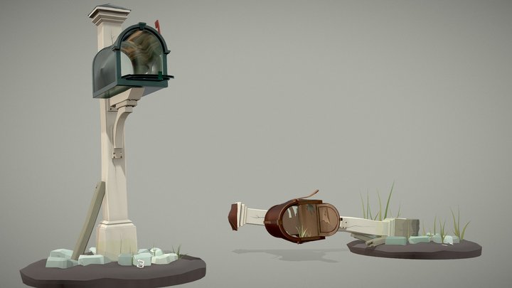 [HW XYZ School] Damage - mailbox 3D Model