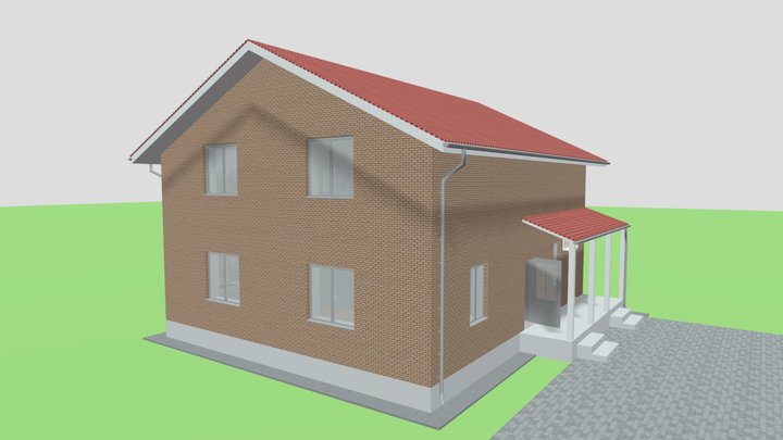 3D-Проект дома из газобетона teplodomspb.ru 3D Model