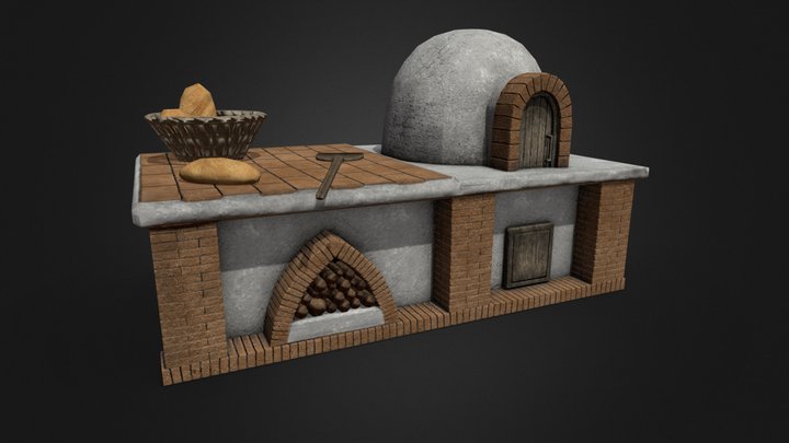Brick Bread Oven 3D Model