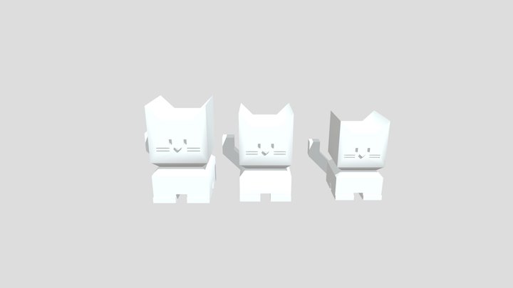 3 Cats for 3 friends (different sizes) 3D Model