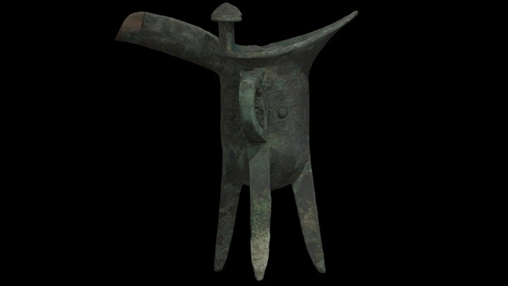 Bronze Wine Jue 3D Model