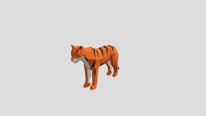 low-poly model of a Tiger from the "Taiga" set 3D Model