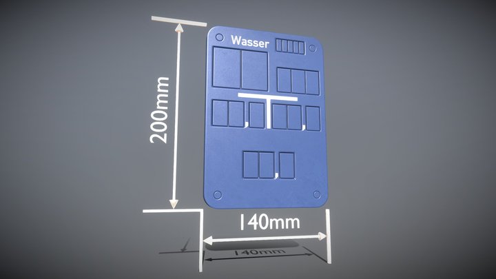 Hinweisschild Wasser 200x140mm 3D Model