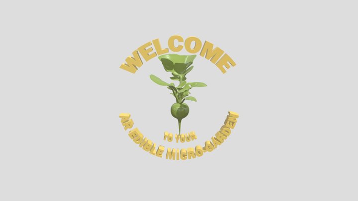 ar garden welcome sign yellow 3D Model