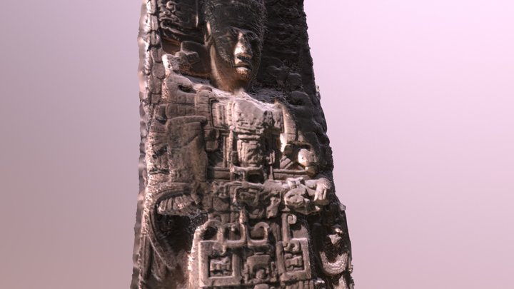 Stela F (one side), Quirigua, Guatemala 3D Model
