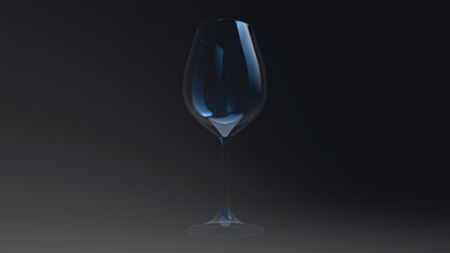 Elegant Wineglass 3D Model